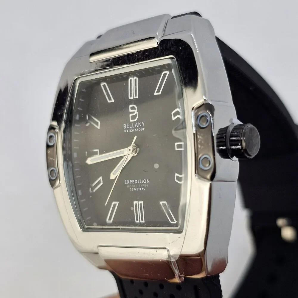 Bellany Expedition Men's Watch 41MM Black Dial Black‎ Plastic Bands New Battery